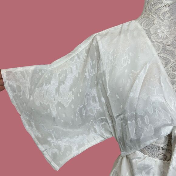 New Hutch Modcloth Kayla Jacquard Maxi Dress White Flutter Sleeve Women's 4 NWT - Picture 8 of 14